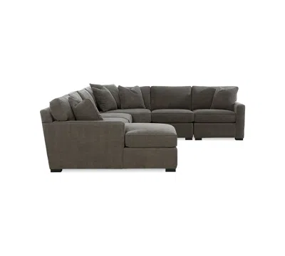 Macy's Radley 5-pc. Fabric Sleeper Sectional Sofa, Created For  In Mocha Grey