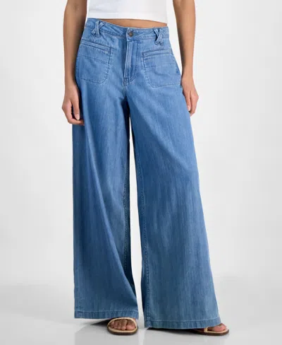 Lucky Brand Women's Sleeveless Ruched Side-tie Top In Flip Side Wash