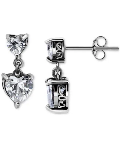 Giani Bernini Cubic Zirconia Heart Drop Earrings (3-1/10 Ct. T.w.) In 18k Gold Over Sterling Silver (also Availabl In Silver