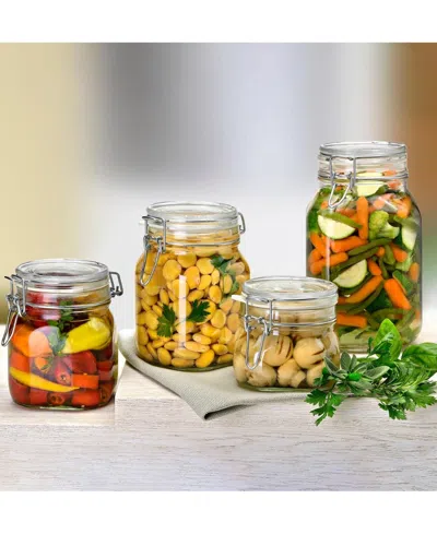 Bormioli Rocco Fido 135.25-oz. Glass Jars, Set Of 6 In Clear