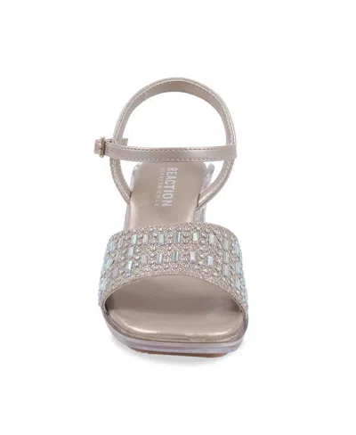 Kenneth Cole Reaction Little And Big Girls Cinderella Shine Almond Toe Heels In Gold