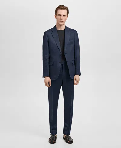 Mango Men's Slim-fit Tailored Trousers In Dark Navy