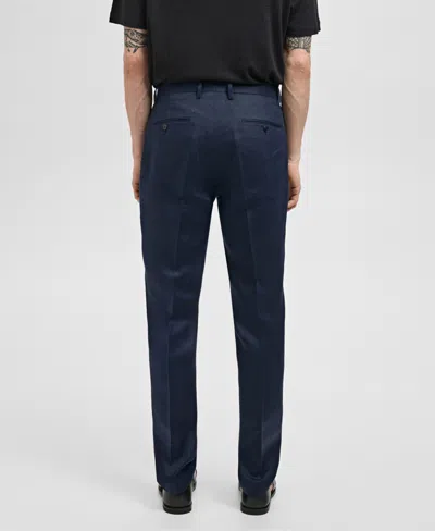 Mango Men's Slim-fit Tailored Trousers In Dark Navy