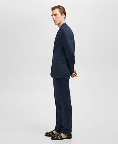Mango Men's Slim-fit Tailored Trousers In Dark Navy