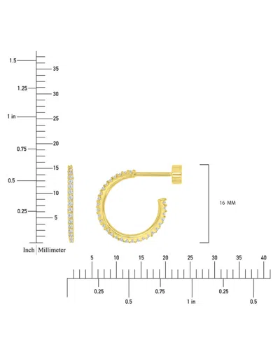 Macy's Cubic Zirconia Small Hoop Earrings (1/2 Ct. T.w.) In 14k Gold-plated Sterling Silver, 0.62" In Gold