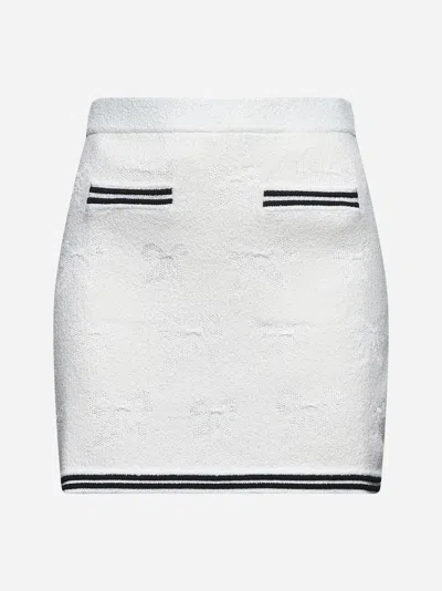 Self-portrait Self Portrait Women Ivory Bow Jacquard Knit Mini Skirt