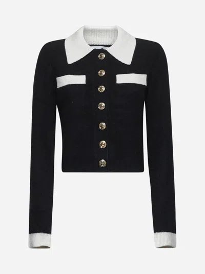 Self-portrait Self Portrait Women Wool Blend Cardigan With Contrasting Collar