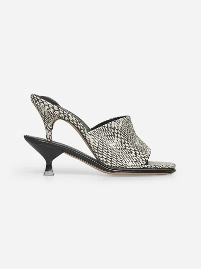 Jacquemus The Double Snake-effect Leather Mules
