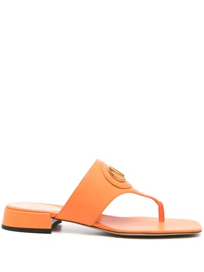 Valentino Garavani Valentino Vlogo Signature Leather Sandal In Orange