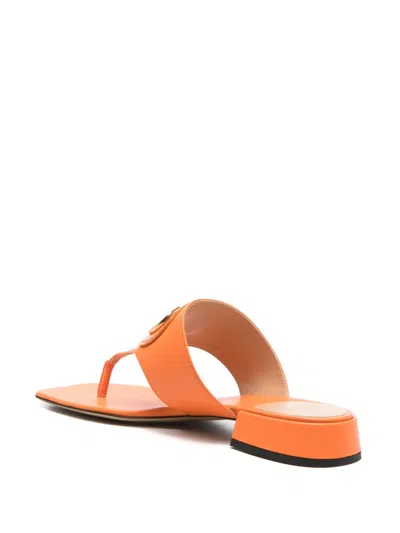 Valentino Garavani Valentino Vlogo Signature Leather Sandal In Orange