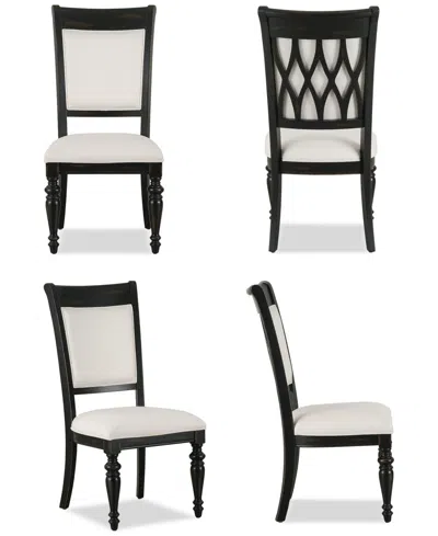 Macy's Daria 4-pc. Upholstered Back Side Chair Set, Created For  In Black