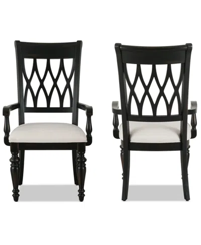 Macy's Daria 2-pc. Arm Chair Set, Created For  In Black