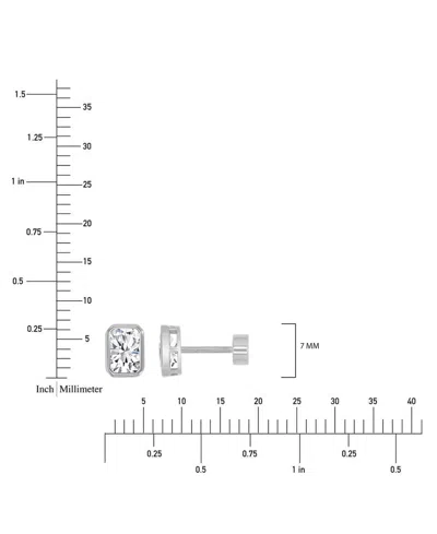 Macy's Cubic Zirconia Rectangle Stud Earrings (2-1/4 Ct. T.w.) In 14k Gold-plated Sterling Silver In Silver