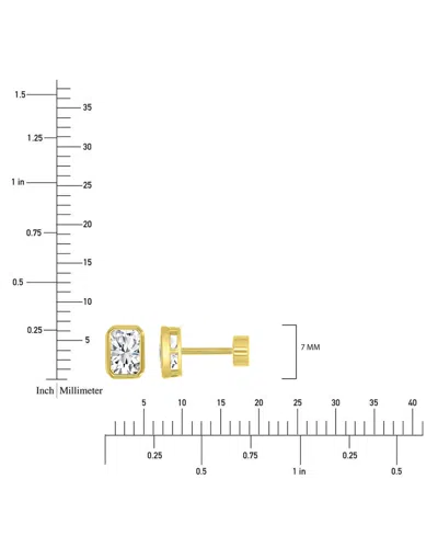 Macy's Cubic Zirconia Rectangle Stud Earrings (2-1/4 Ct. T.w.) In 14k Gold-plated Sterling Silver In Gold