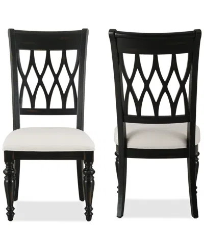 Macy's Daria 2-pc. Upholstered Back Side Chair Set, Created For  In Black