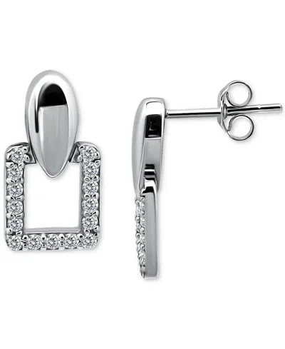 Giani Bernini Cubic Zirconia Square Earrings (3/4 Ct. T.w.) In 18k Gold Over Sterling Silver (also Available In St In Silver