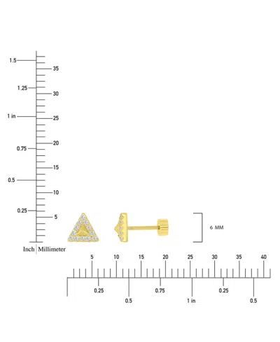 Macy's Cubic Zirconia Triangle Stud Earrings (1/4 Ct. T.w.) In 14k Gold-plated Sterling Silver In Gold