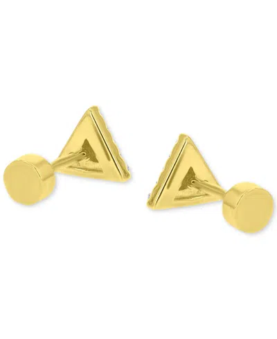 Macy's Cubic Zirconia Triangle Stud Earrings (1/4 Ct. T.w.) In 14k Gold-plated Sterling Silver In Gold