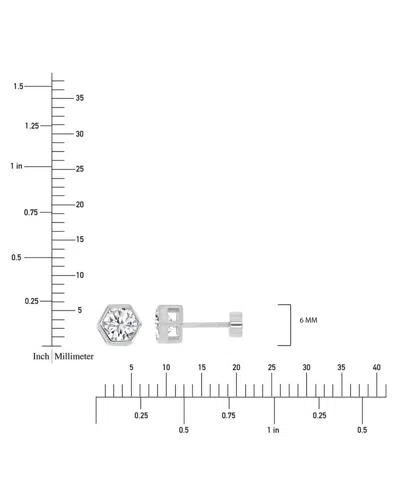 Macy's Cubic Zirconia Hexagon Stud Earrings (1-1/4 Ct. T.w.) In 14k Gold-plated Sterling Silver In Silver