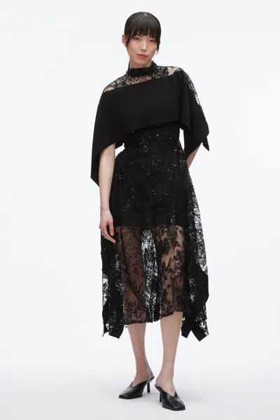 3.1 Phillip Lim 3.1 Philip Lim Sequin Lace Mock Nec In Blk Multi