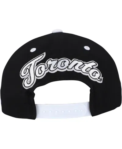 Mitchell & Ness Men's Black/white Toronto Maple Leaf's Backside Script Two-tone Pro Crown Adjustable Hat In Black,white