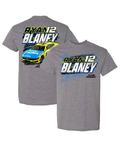 Team Penske Men's Heather Gray Ryan Blaney Car T-shirt In Gray