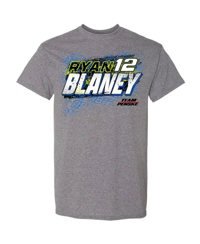 Team Penske Men's Heather Gray Ryan Blaney Car T-shirt In Gray