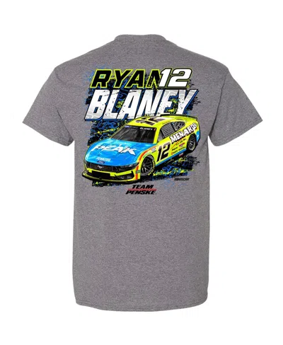Team Penske Men's Heather Gray Ryan Blaney Car T-shirt In Gray