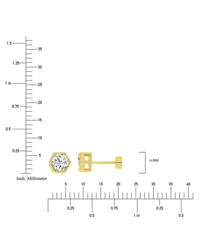 Macy's Cubic Zirconia Hexagon Stud Earrings (1-1/4 Ct. T.w.) In 14k Gold-plated Sterling Silver In Gold