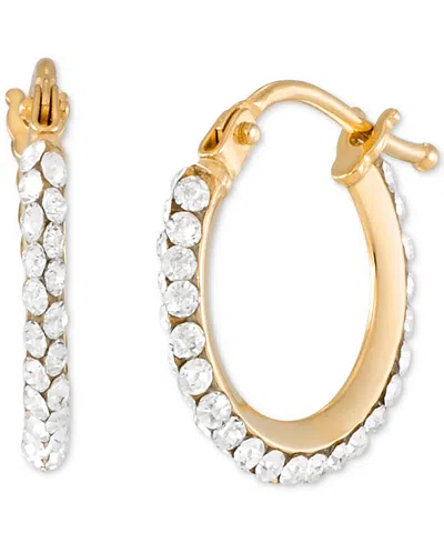 Macy's Crystal Hoop Earrings In 10k Yellow Gold In Gold