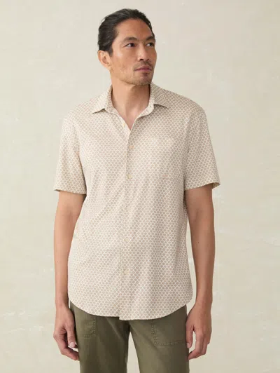 Faherty Short-sleeve Hermosa Shirt In Island Sand Fishscale