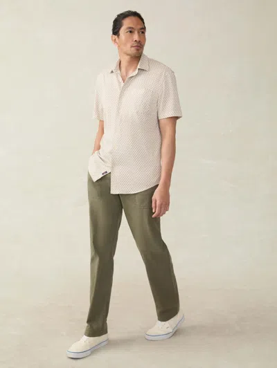 Faherty Short-sleeve Hermosa Shirt In Island Sand Fishscale