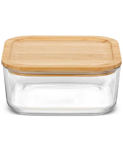 Bormioli Rocco Set Of 12 Frigoverre 33.75oz Bamboo Food Storage Containers In Clear