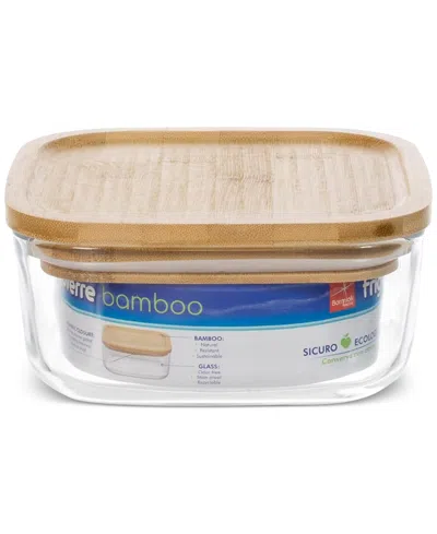 Bormioli Rocco Set Of 12 Frigoverre 33.75oz Bamboo Food Storage Containers In Clear