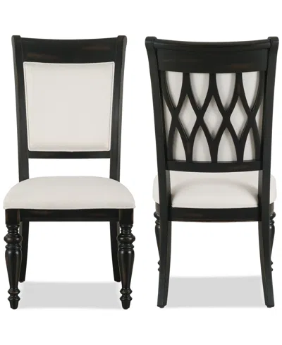 Macy's Daria 2-pc. Upholstered Back Side Chair Set, Created For  In Black
