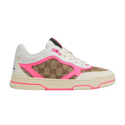 Pre-owned Gucci Wmns Re-web Sneaker 'gg Canvas - Beige Fuchsia' In Brown