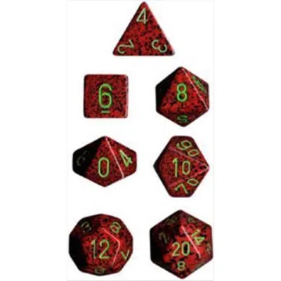 Chessex Manufacturing 25304 Strawberry Speckled Polyhedral Dice Set Of 7