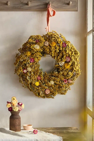 Anthropologie Tansy Cloud Dried Wreath