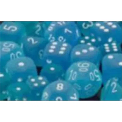 Chessex Manufacturing 27416 Frosted Cold With White Numbers Dice Set Of 7
