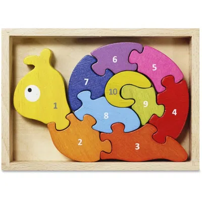 Beginagain Number Snail Puzzle - Hardwood, Assorted Color