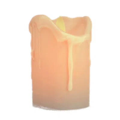 Blinkee 4 In. Led Dripping Wax Moving Flame Flickering Pillar Candle