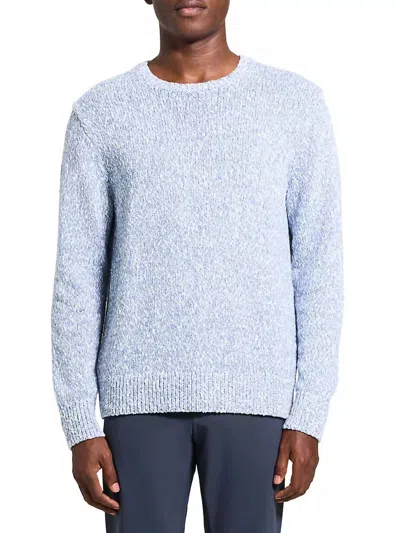 Theory Mauno Crewneck Sweater In Heathered Cotton Ice In Multi