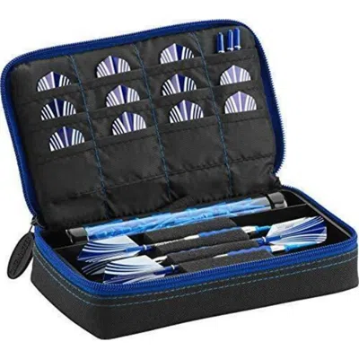 Casemaster Plazma Dart Case With Zipper Black & Sapphire - 3 Darts