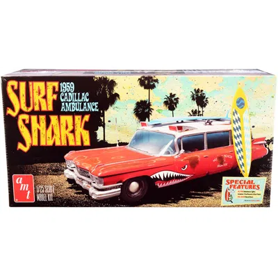 Amt 1-25 Scale Skill 2 Model Kit - 1959 Cadillac Ambulance Surf Shark Model