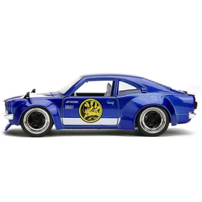 Jada Toys Jada 1974 Mazda Rx-3 With White Interior & Graphics & Blue Ranger Diecast Figure Power Rangers Holly