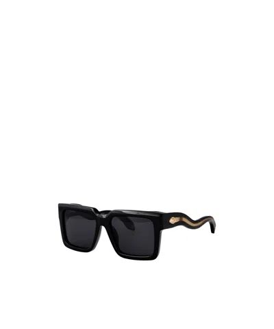 Roberto Cavalli Nero Lucido Acetate Sunglasses In Black