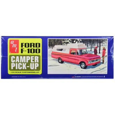 Amt Skill 2 1963 Ford F-100 Camper Pickup Truck 3-in-1 1-25 Scale Model Kit