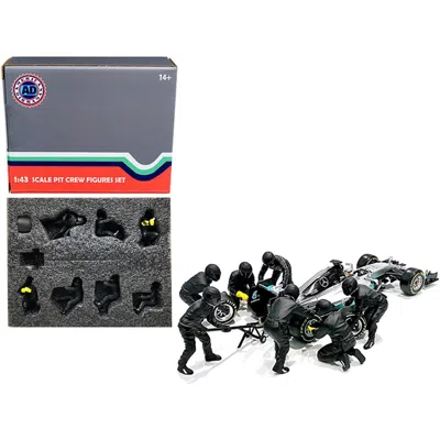 American Diorama Formula One F1 Pit Crew 7 Figurine Set Team Black Release Ii For 1/43 Scale Models By American Diora