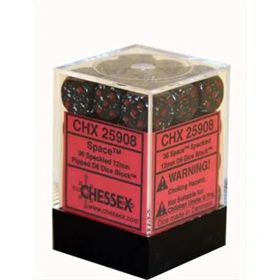 Chessex Manufacturing 25908 Space Speckled - 6 Sided 12 Mm Dice Set Of 36