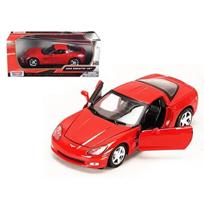 Motormax 1 By 24 2005 Chevrolet Corvette C6 Coupe Diecast Model Car - Red
